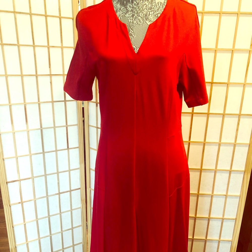 Long, red dress